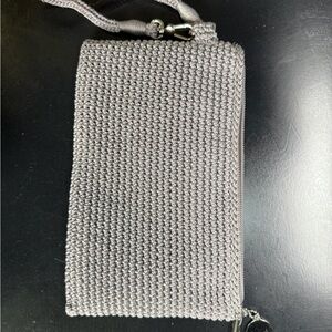 THE SAK Crocheted Gray Wristlet Wallet